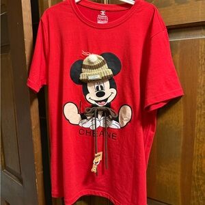 CHANEL Red T-Shirt with Mickey Design